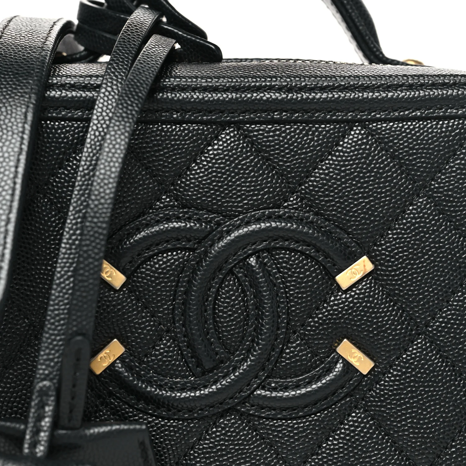 Caviar Quilted Small CC Filigree Vanity Case Black - Image 8