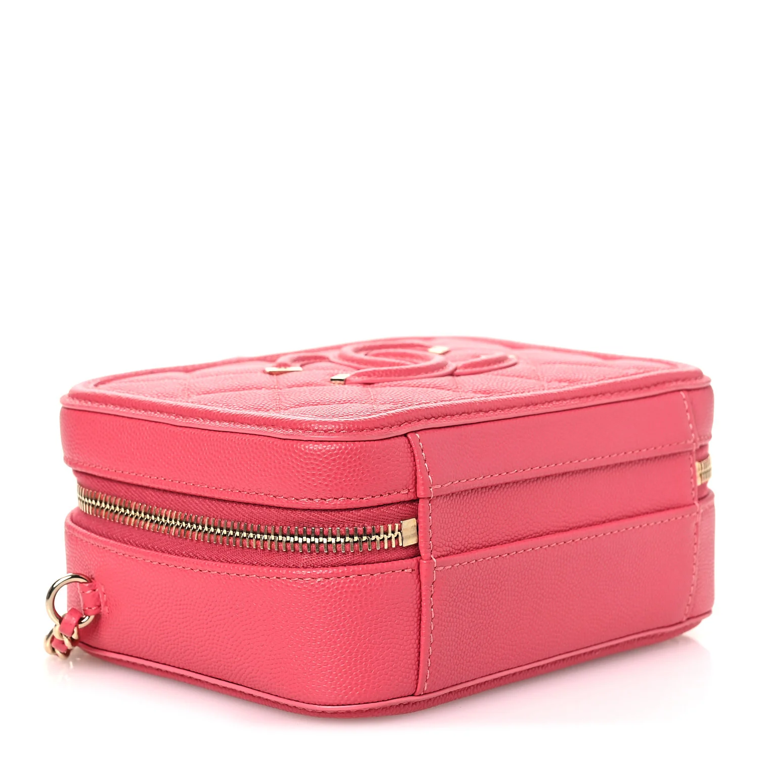 Caviar Quilted Small CC Filigree Vanity Case Pink - Image 4