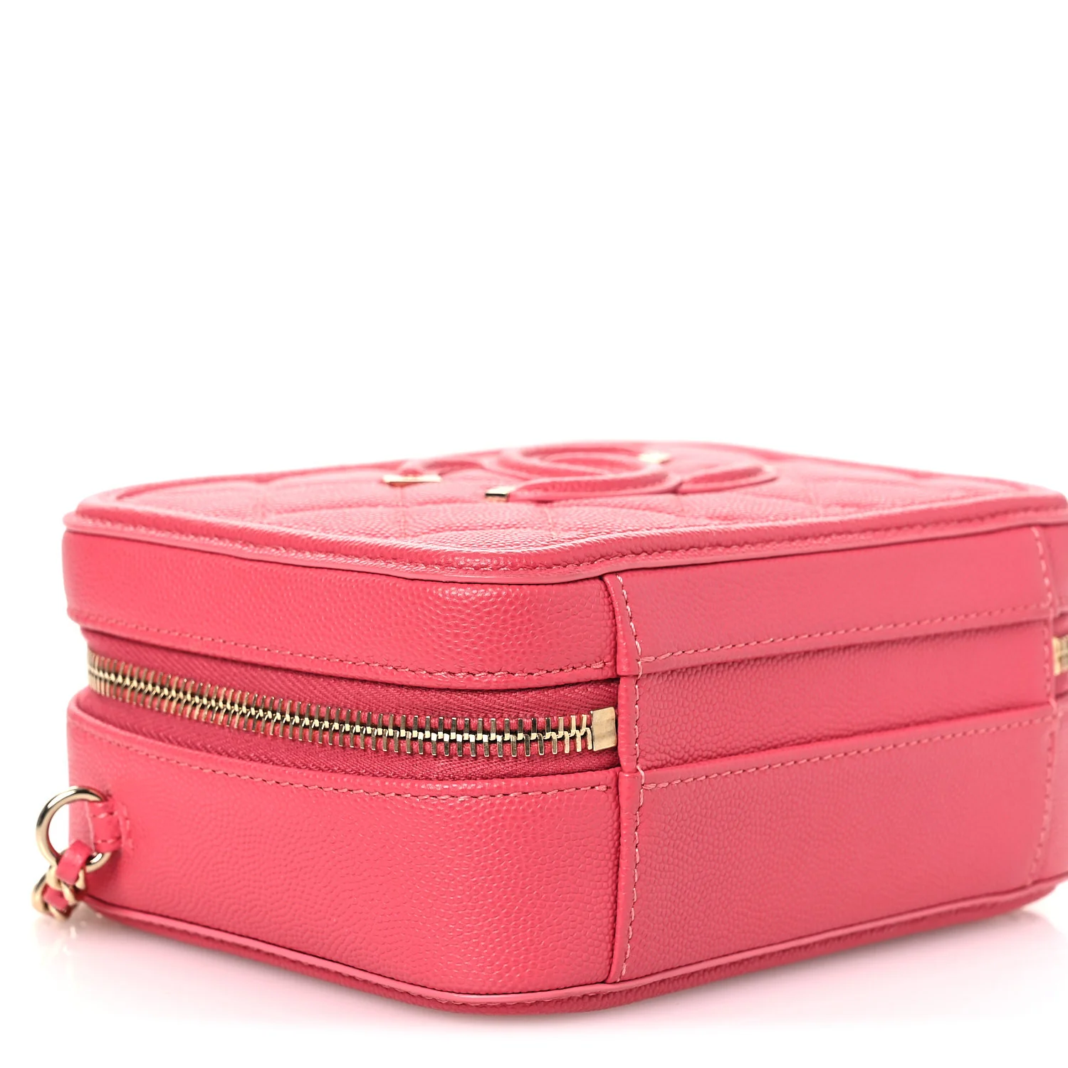 Caviar Quilted Small CC Filigree Vanity Case Pink - Image 9