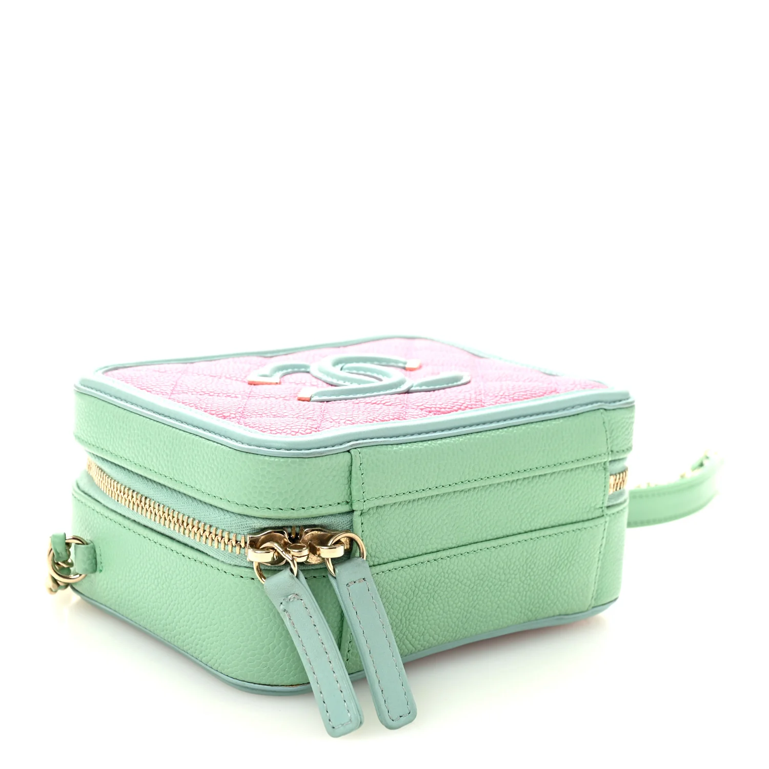 Caviar Quilted Small CC Filigree Vanity Case Pink Green Blue - Image 7