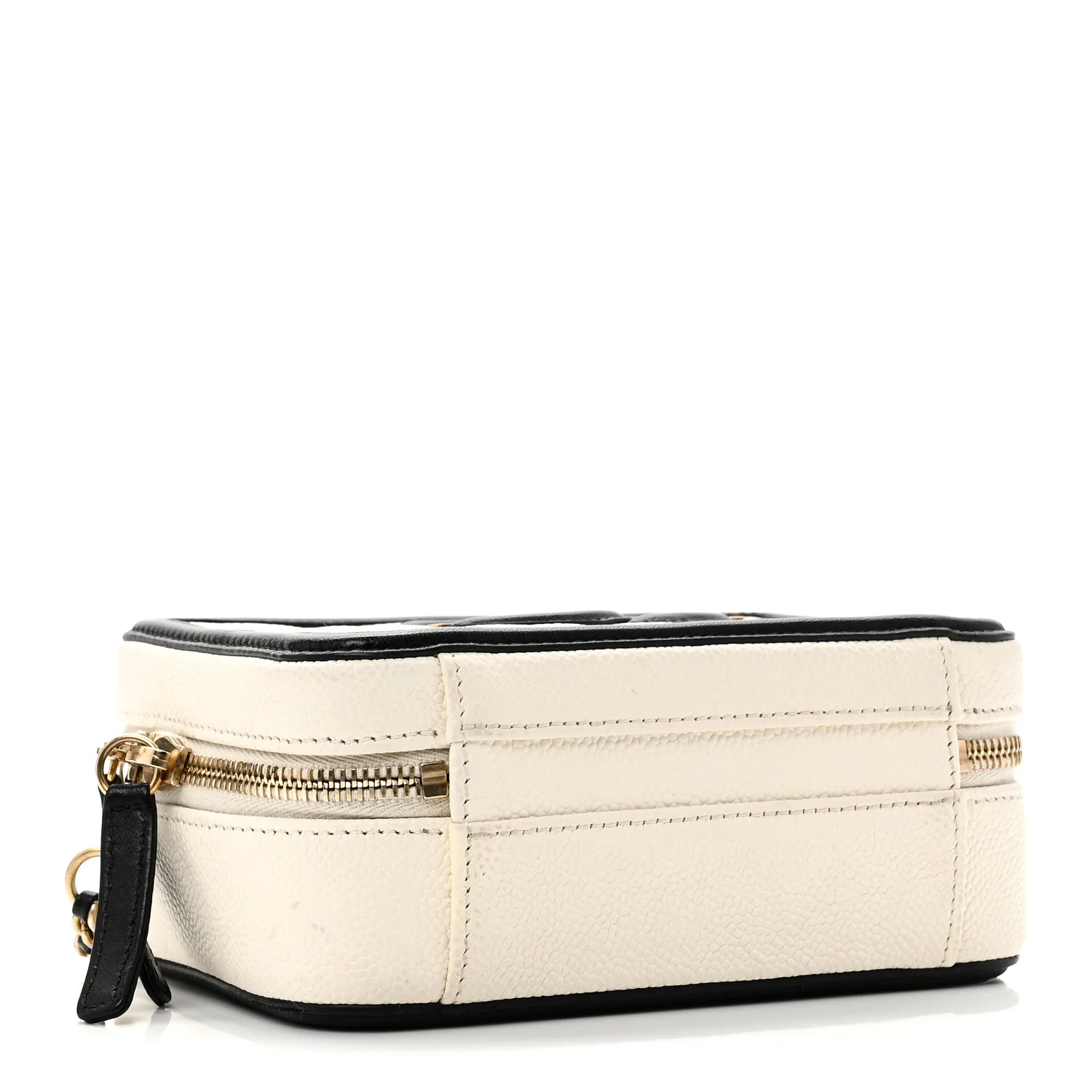 Caviar Quilted Small CC Filigree Vanity Case White Black - Image 4