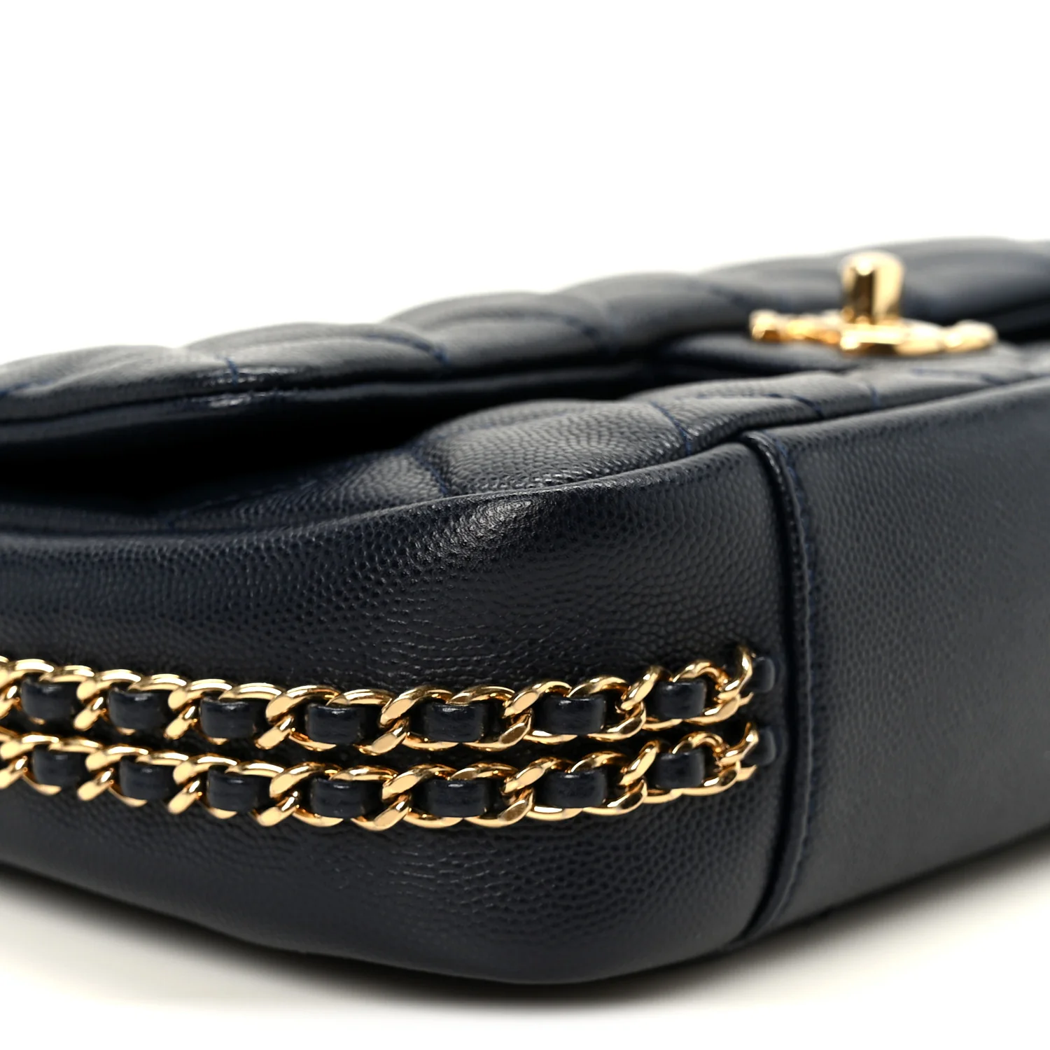 Caviar Quilted Small CC You Flap Navy - Image 10