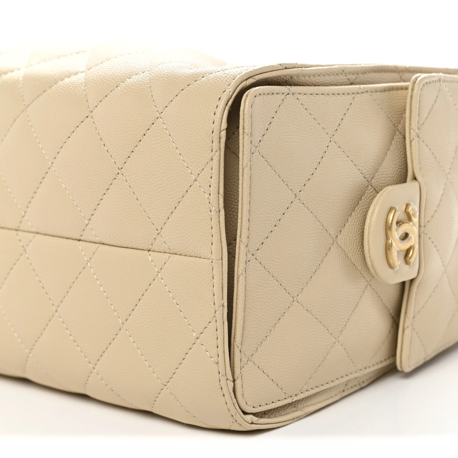 Caviar Quilted Small Chanel 25 Handbag Beige - Image 10