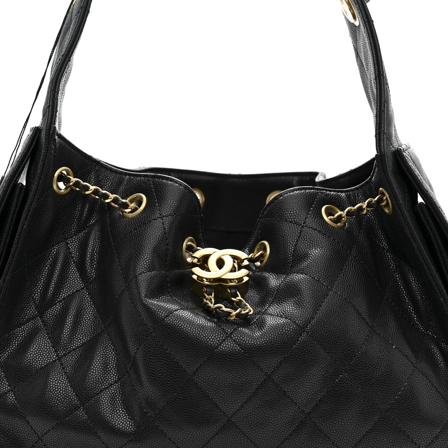 Caviar Quilted Small Chanel 25 Handbag Black - Image 7