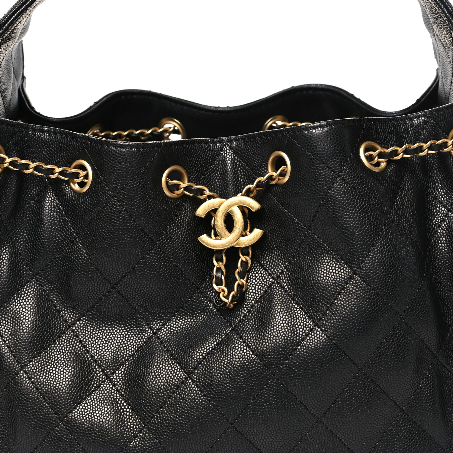 Caviar Quilted Small Chanel 25 Handbag Black - Image 8