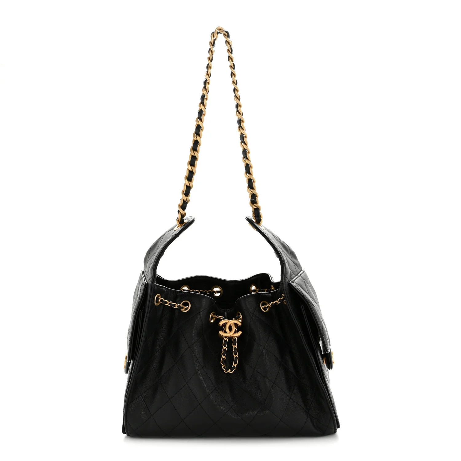 Caviar Quilted Small Chanel 25 Handbag Black