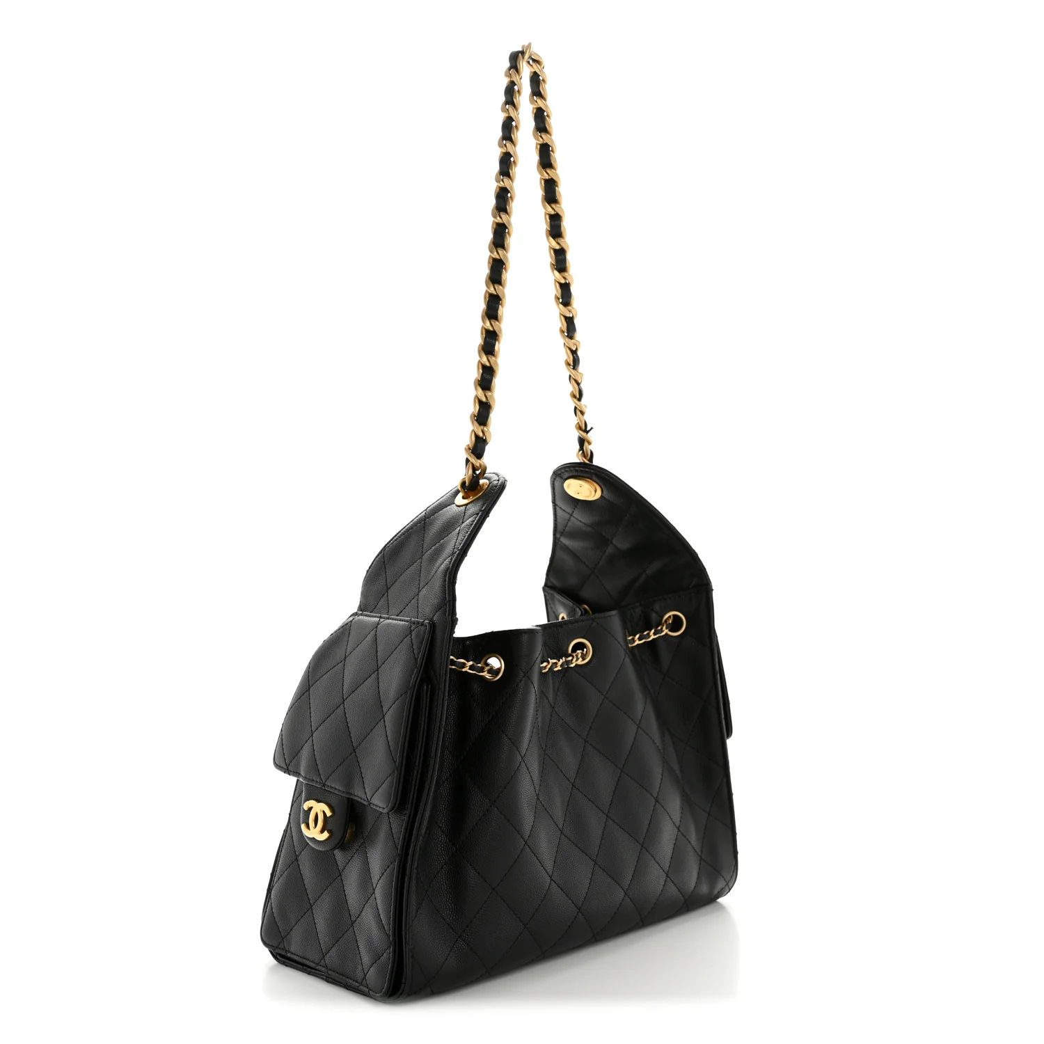 Caviar Quilted Small Chanel 25 Handbag Black - Image 3