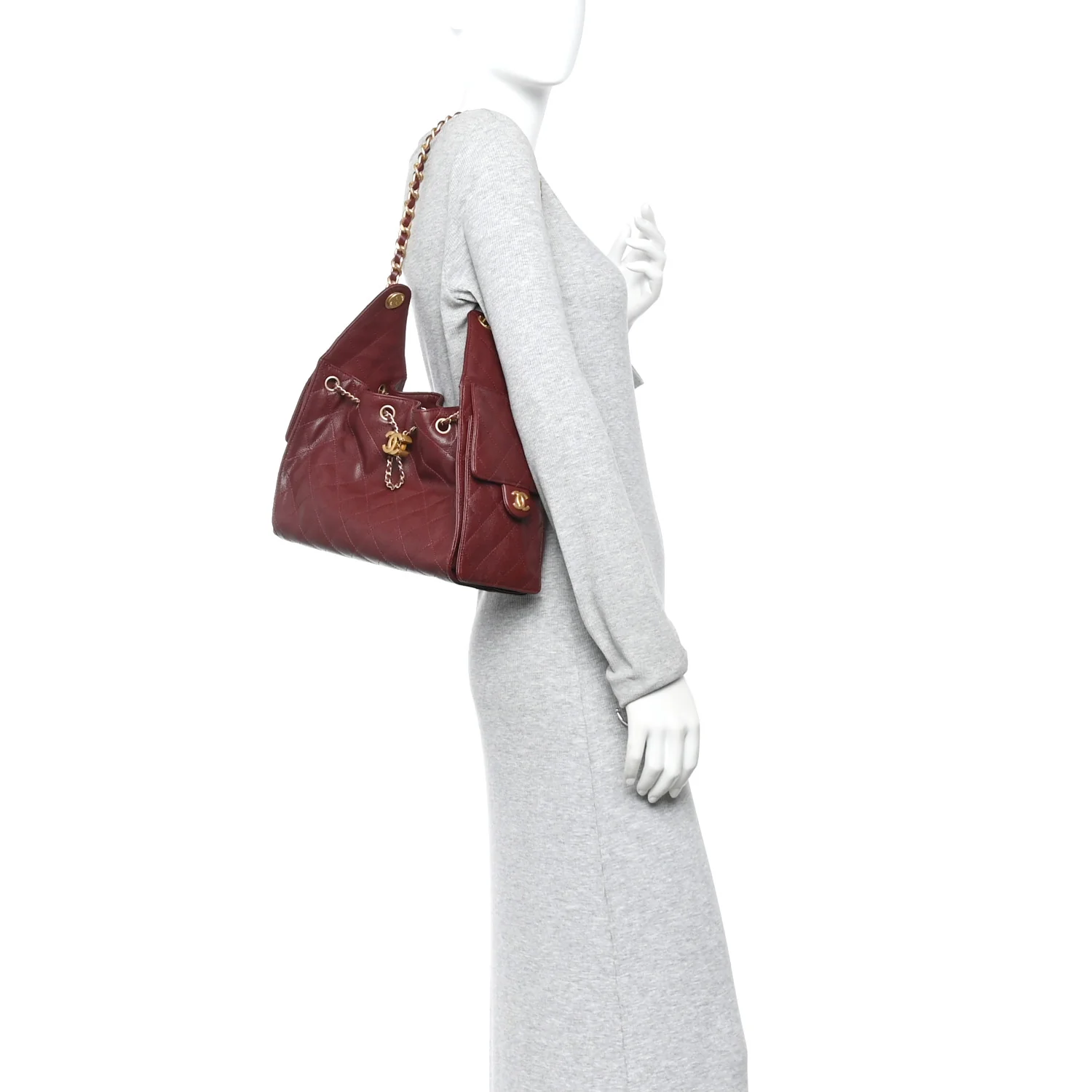 Caviar Quilted Small Chanel 25 Handbag Burgundy - Image 2