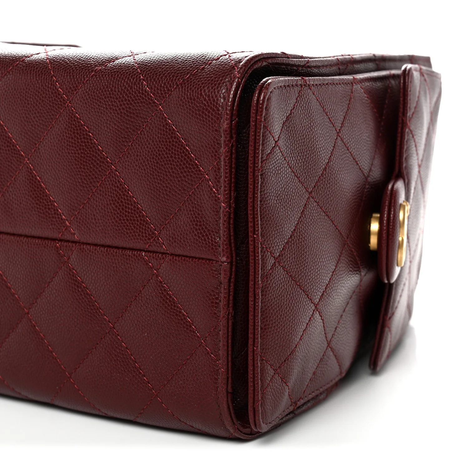 Caviar Quilted Small Chanel 25 Handbag Burgundy - Image 9