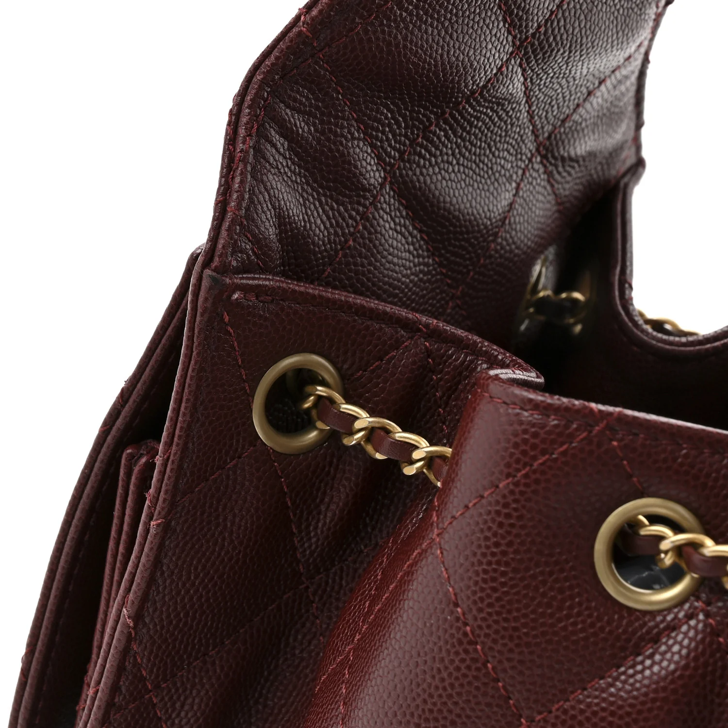 Caviar Quilted Small Chanel 25 Handbag Burgundy - Image 14