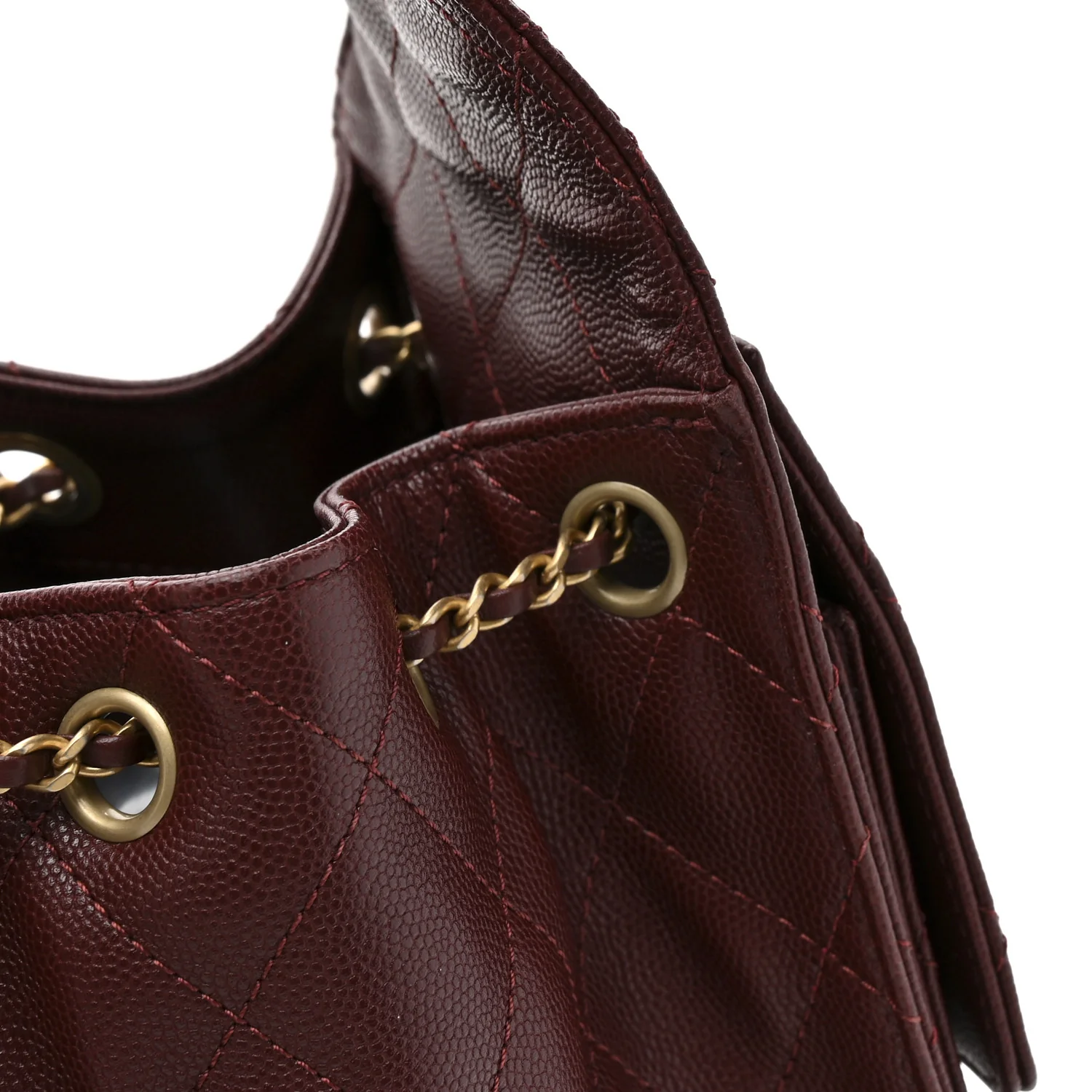 Caviar Quilted Small Chanel 25 Handbag Burgundy - Image 15
