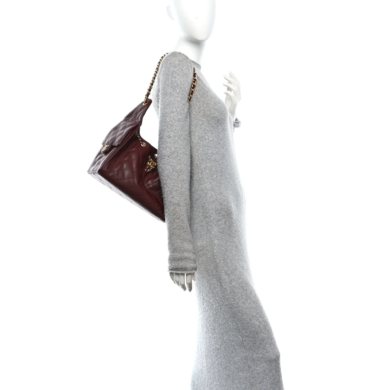 Caviar Quilted Small Chanel 25 Handbag Burgundy - Image 2