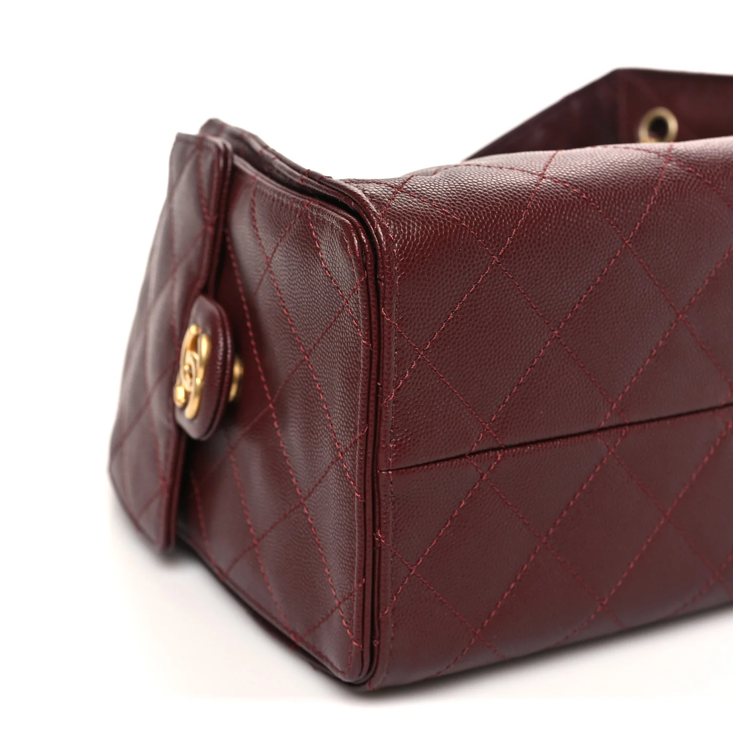 Caviar Quilted Small Chanel 25 Handbag Burgundy - Image 9