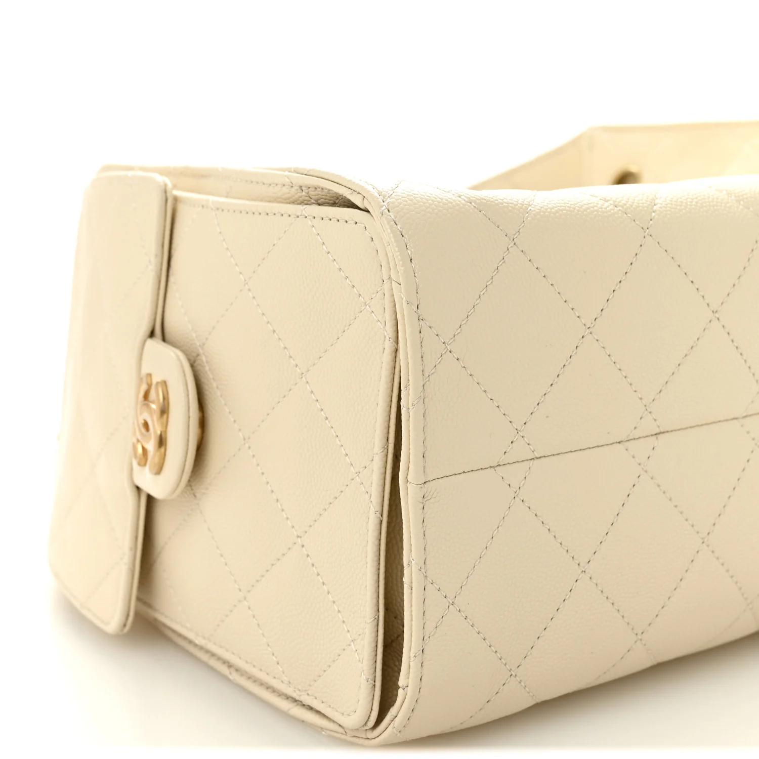 Caviar Quilted Small Chanel 25 Handbag Light Beige - Image 9