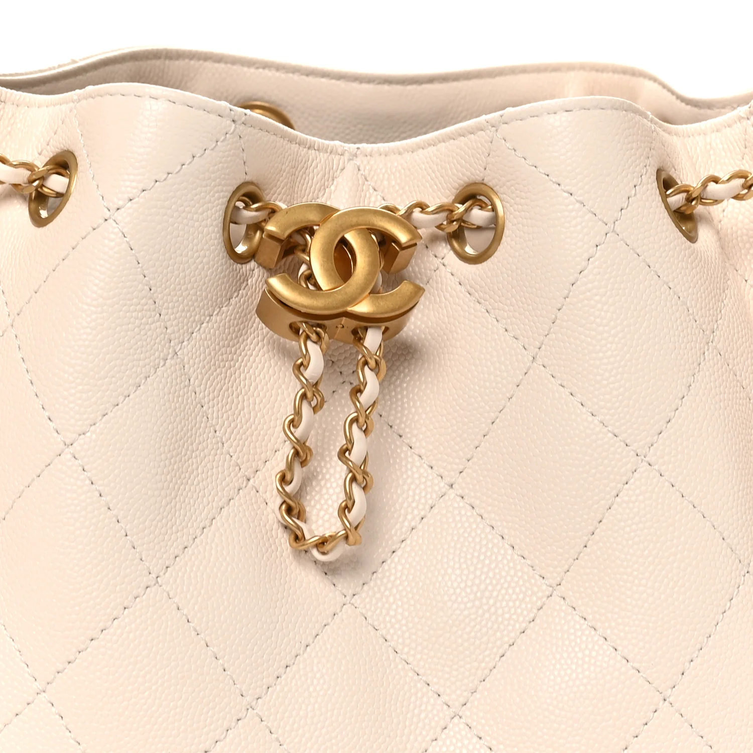 Caviar Quilted Small Chanel 25 Handbag White - Image 8