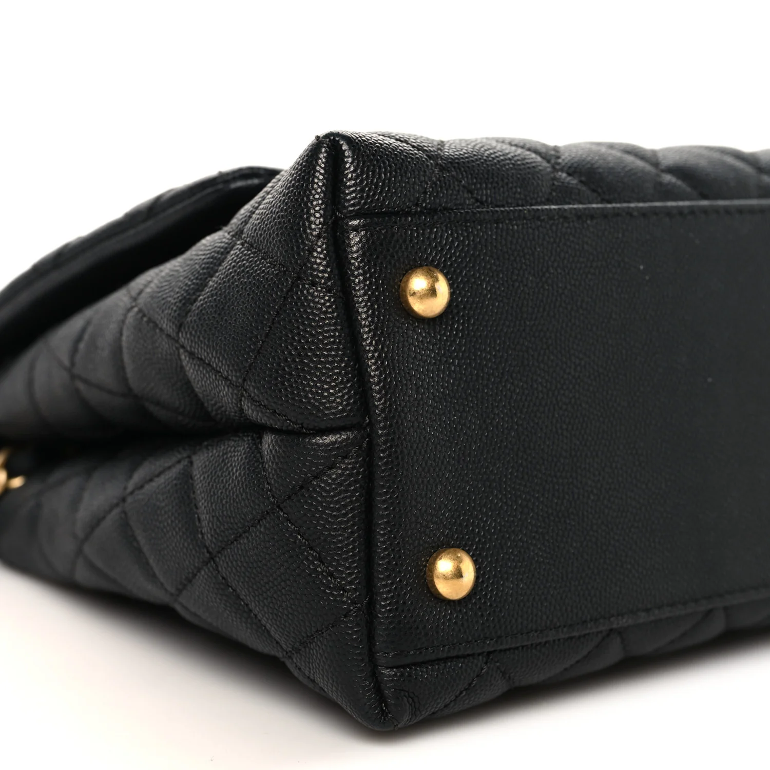 Caviar Quilted Small Coco Handle Flap Black - Image 9