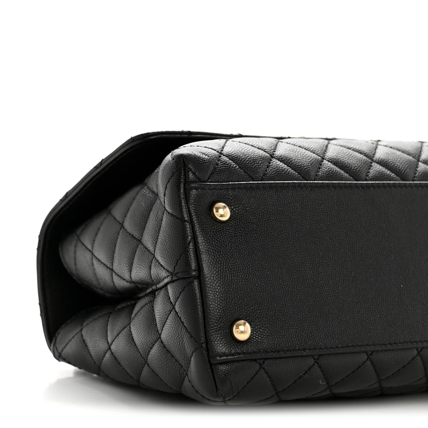 Caviar Quilted Small Coco Handle Flap Black - Image 9