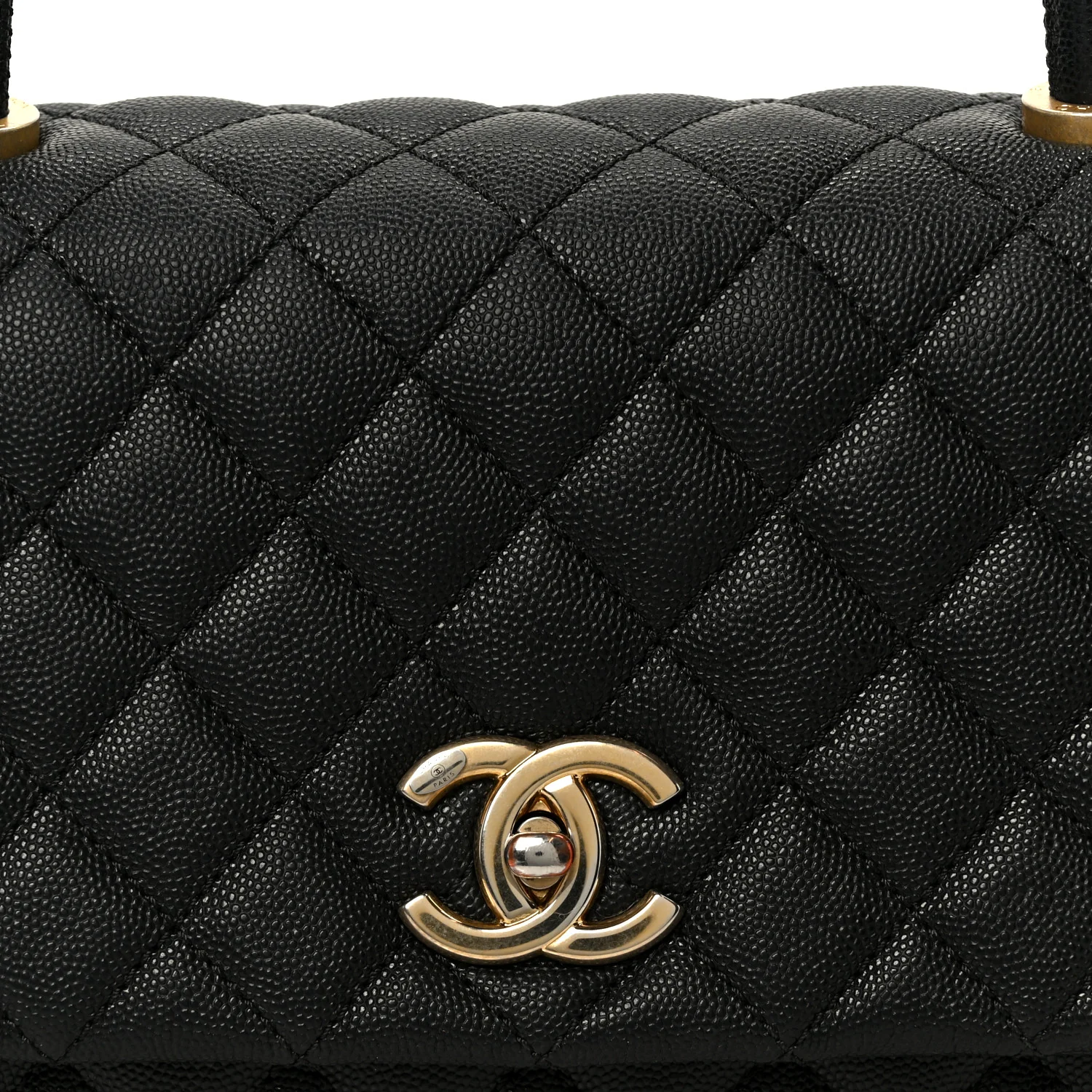 Caviar Quilted Small Coco Handle Flap Black - Image 9