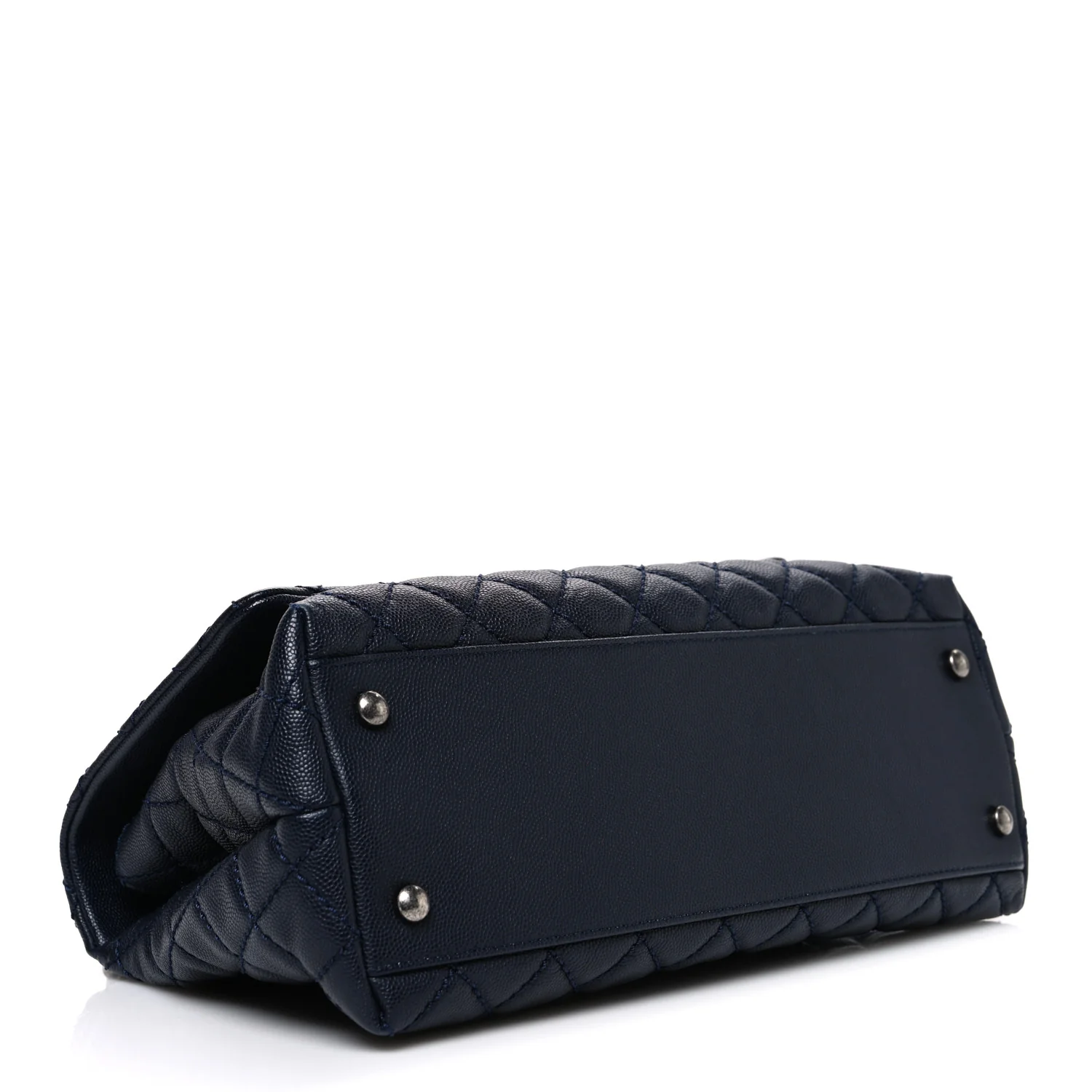 Caviar Quilted Small Coco Handle Flap Navy - Image 4