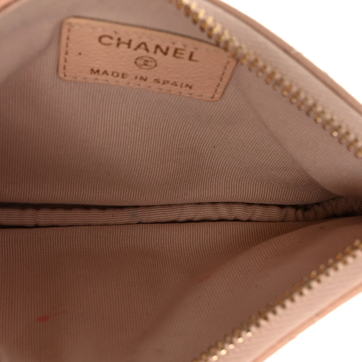 Caviar Quilted Small Cosmetic Case Beige - Image 5