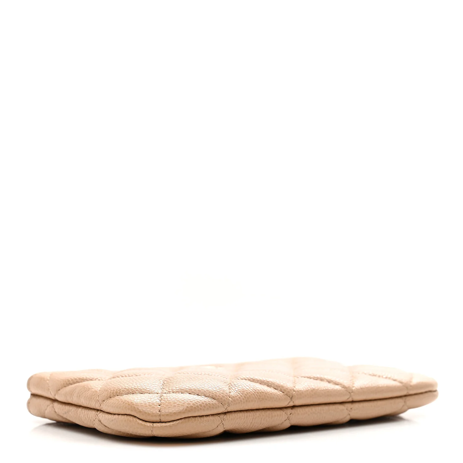 Caviar Quilted Small Cosmetic Case Beige - Image 4