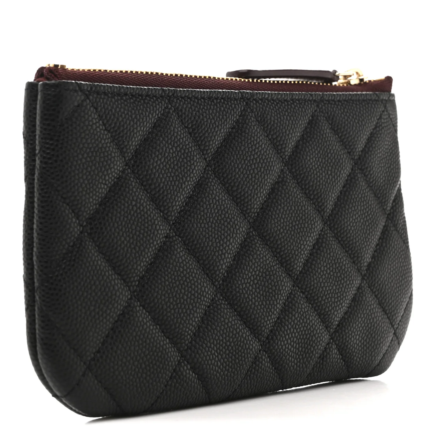 Caviar Quilted Small Cosmetic Case Black - Image 3