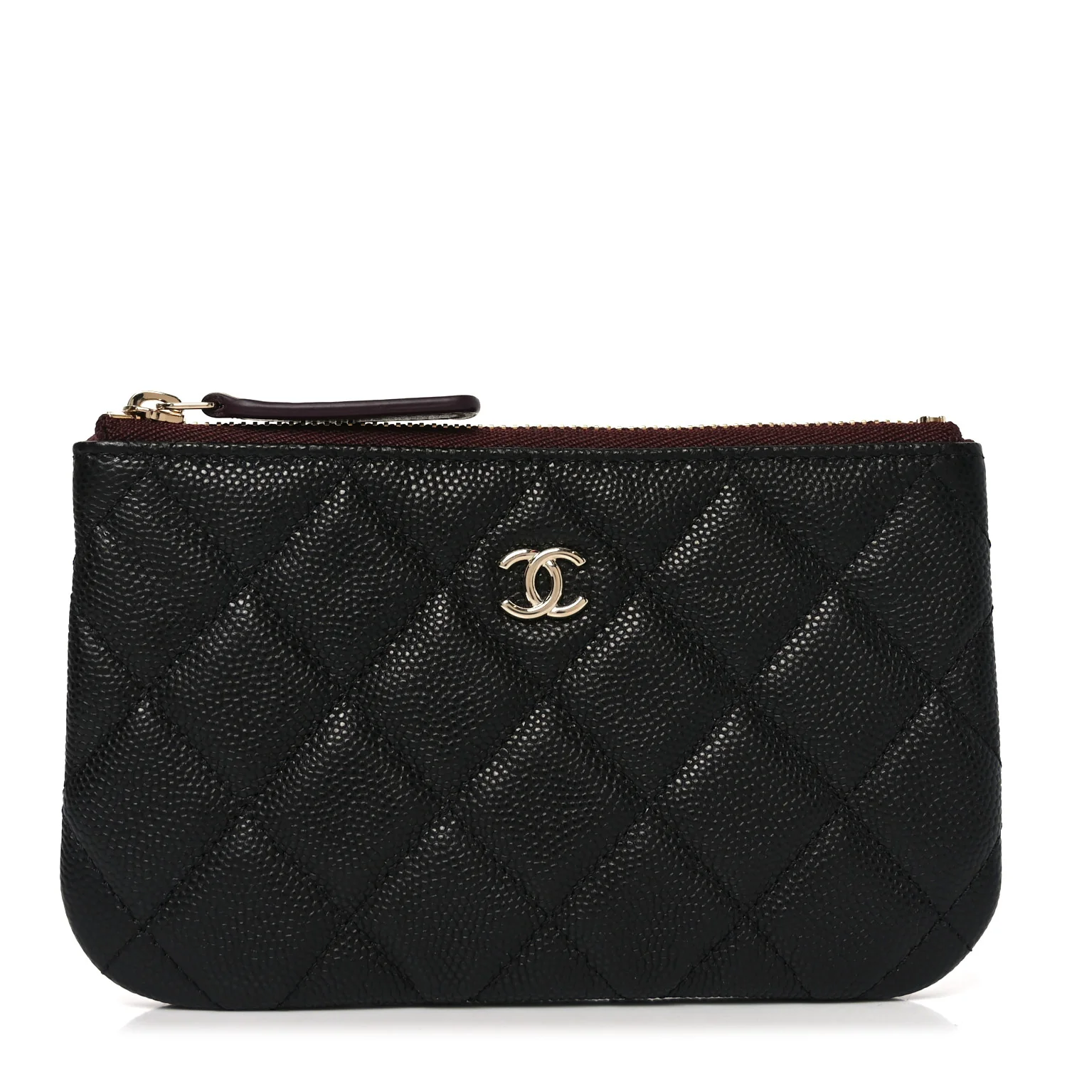 Caviar Quilted Small Cosmetic Case Black