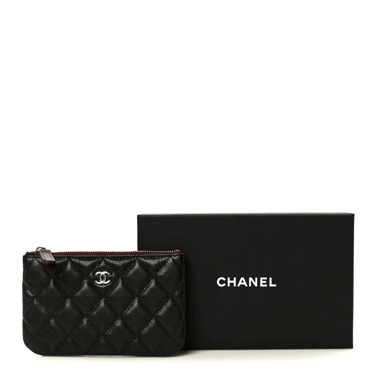 Caviar Quilted Small Cosmetic Case Black - Image 9
