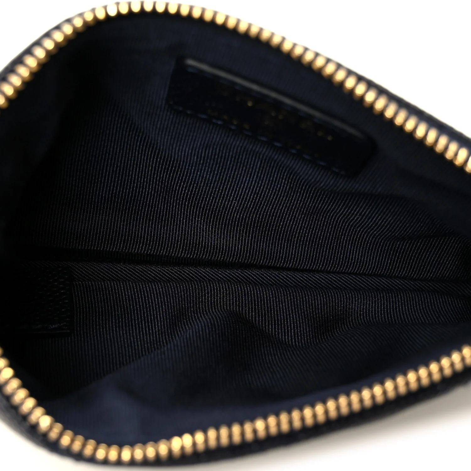 Caviar Quilted Small Cosmetic Case Navy Blue - Image 5