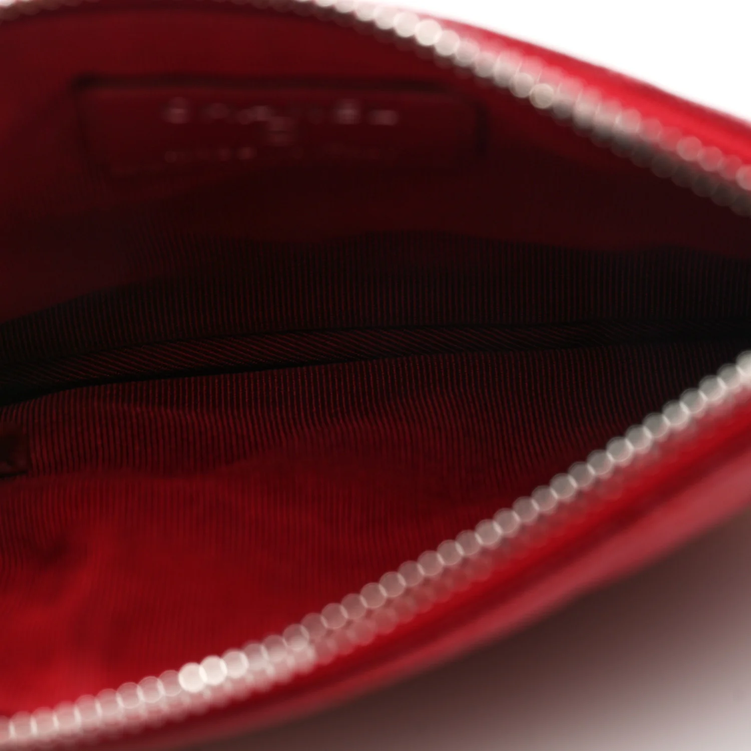 Caviar Quilted Small Cosmetic Case Red - Image 5