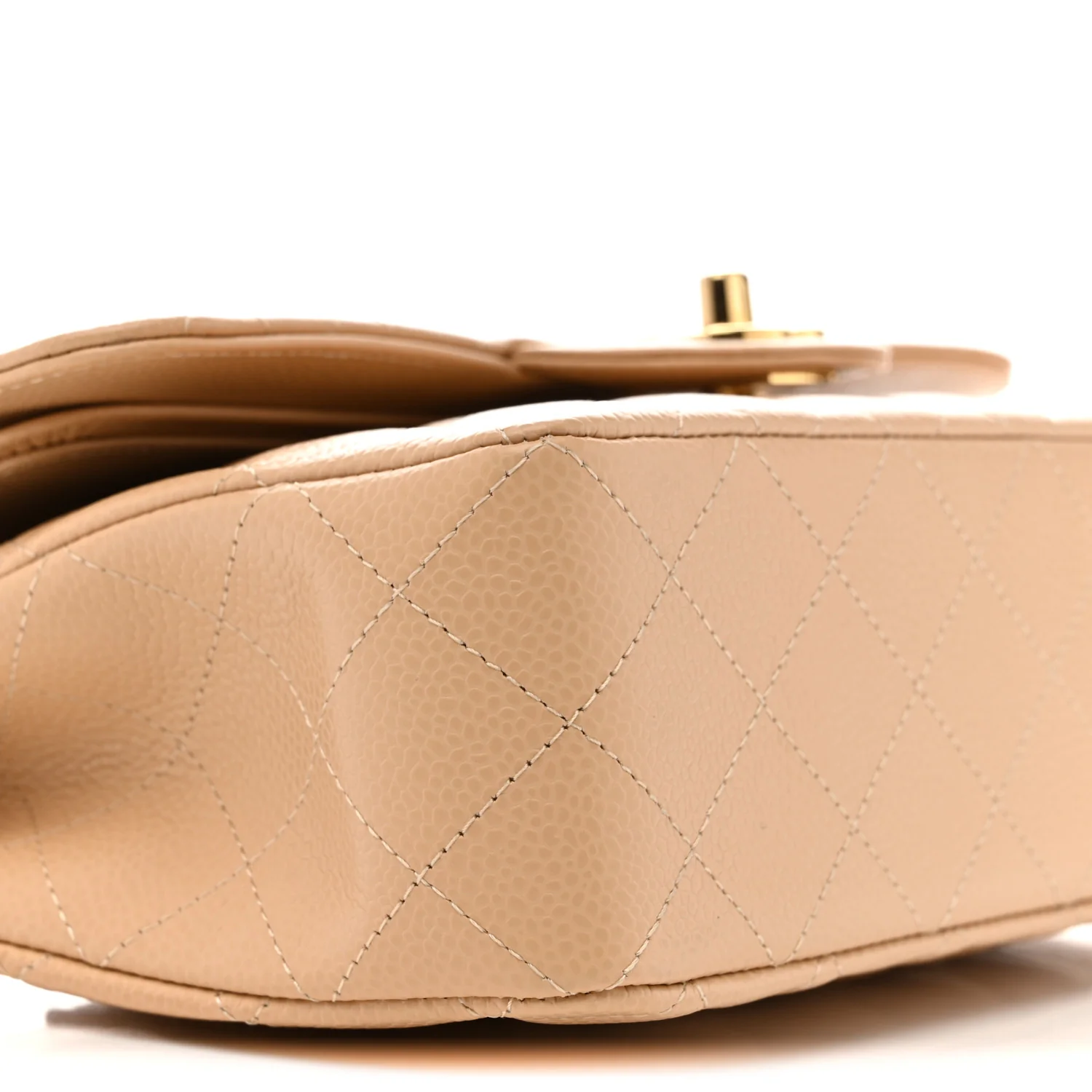 Caviar Quilted Small Double Flap Beige - Image 9
