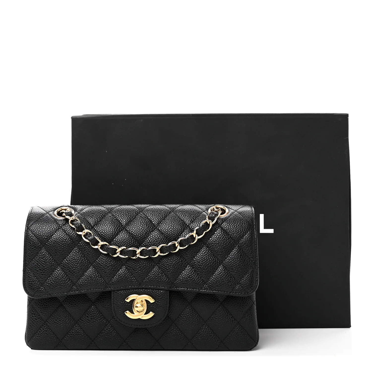 Caviar Quilted Small Double Flap Black - Image 11