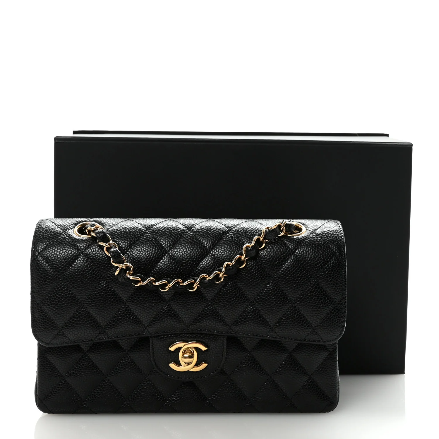 Caviar Quilted Small Double Flap Black - Image 11