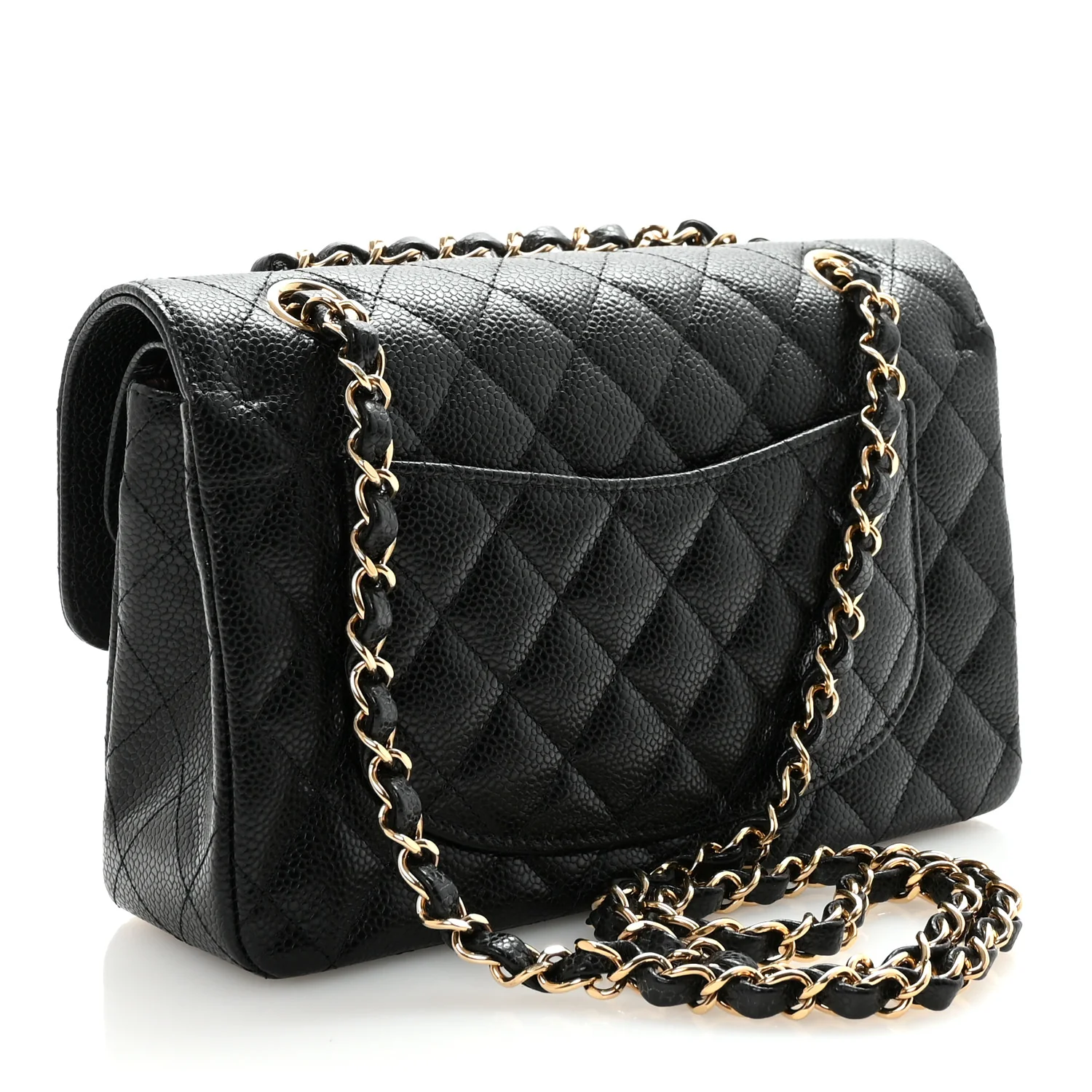 Caviar Quilted Small Double Flap Black - Image 3