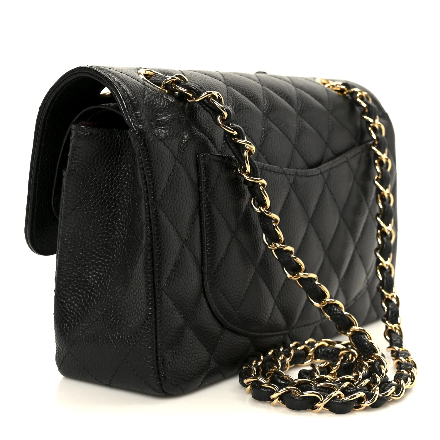 Caviar Quilted Small Double Flap Black - Image 3