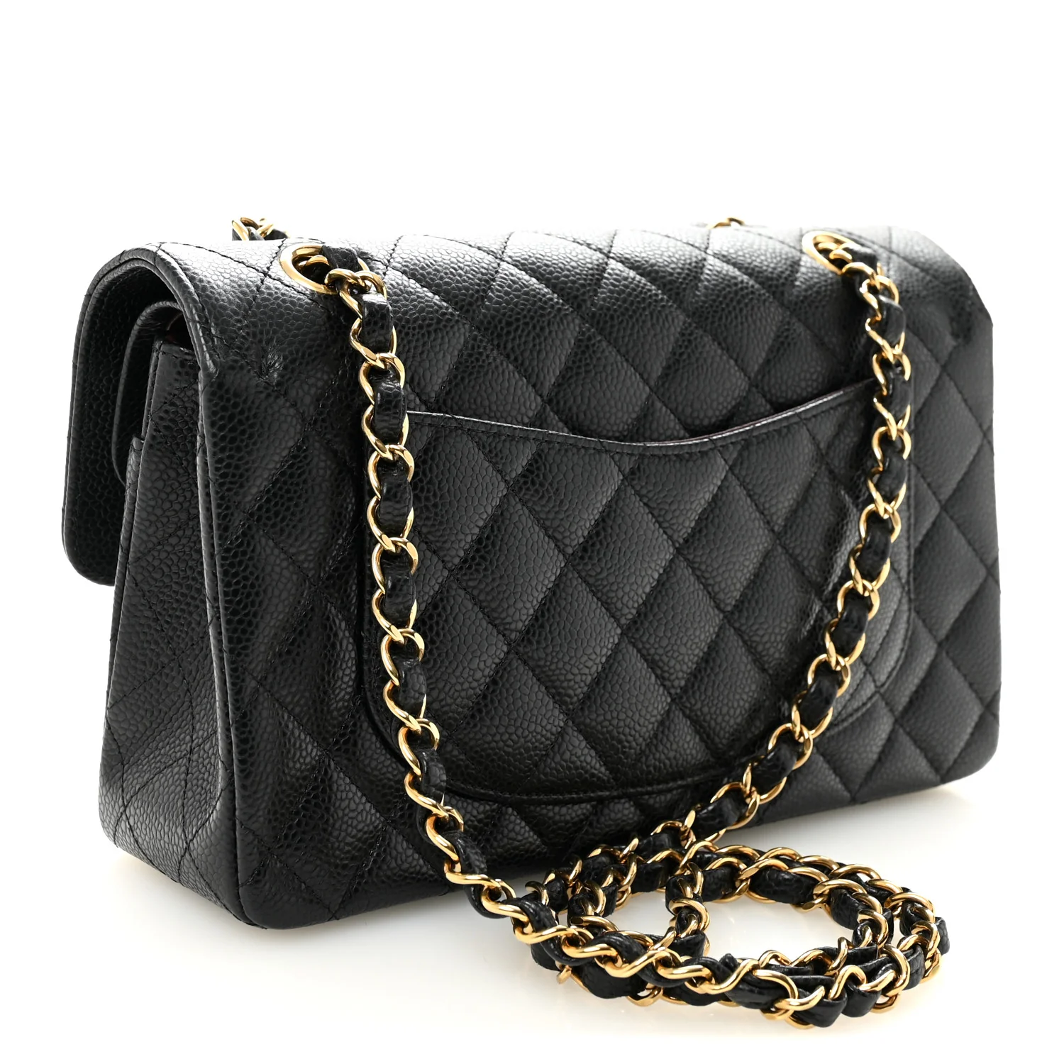 Caviar Quilted Small Double Flap Black - Image 3