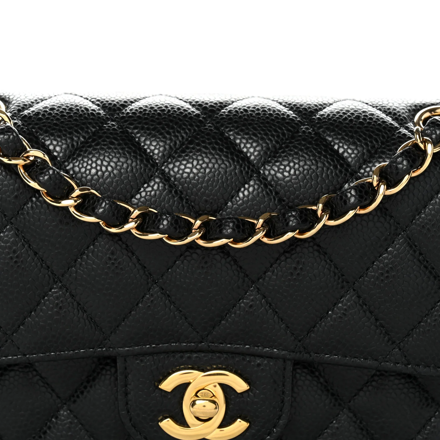 Caviar Quilted Small Double Flap Black - Image 8