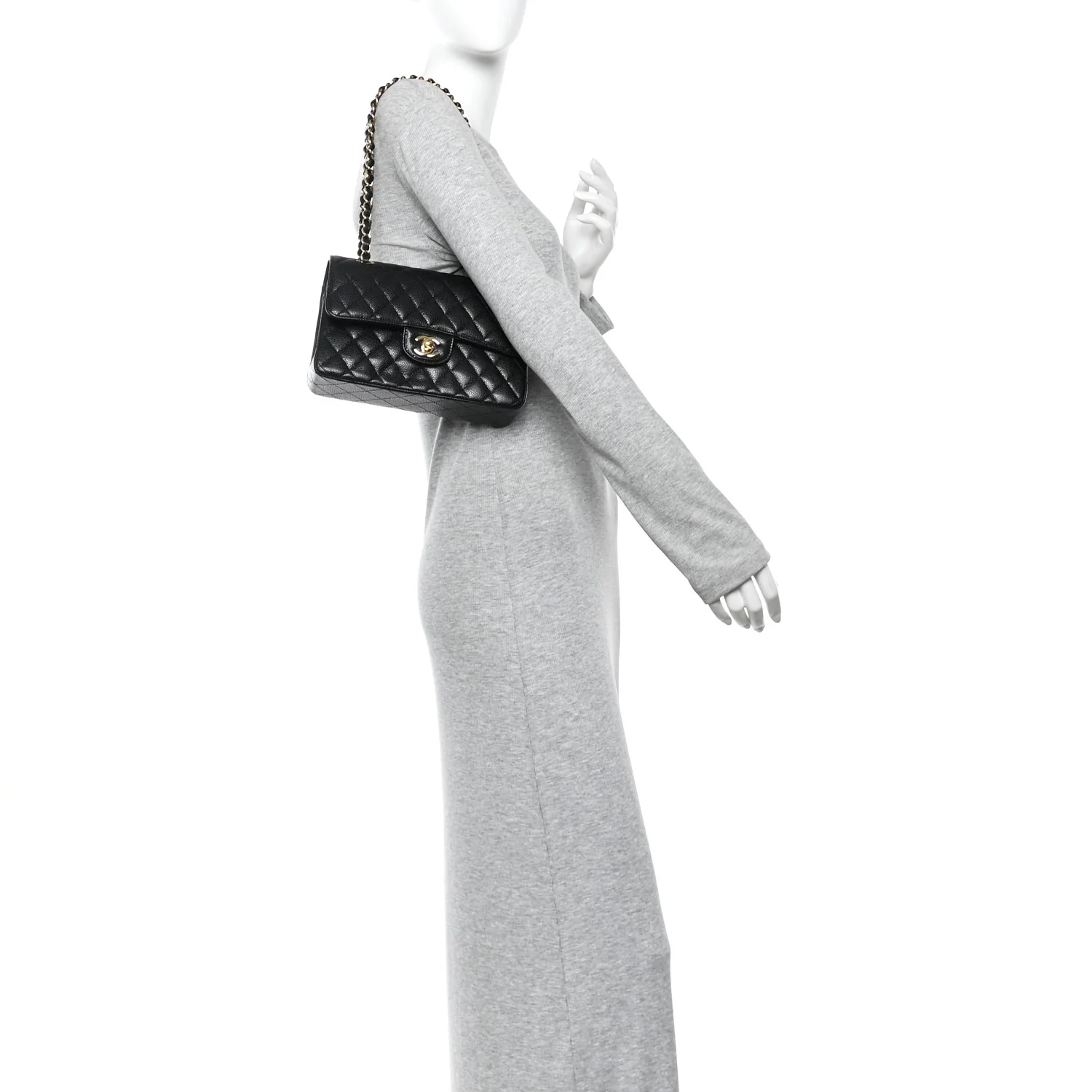 Caviar Quilted Small Double Flap Black - Image 2