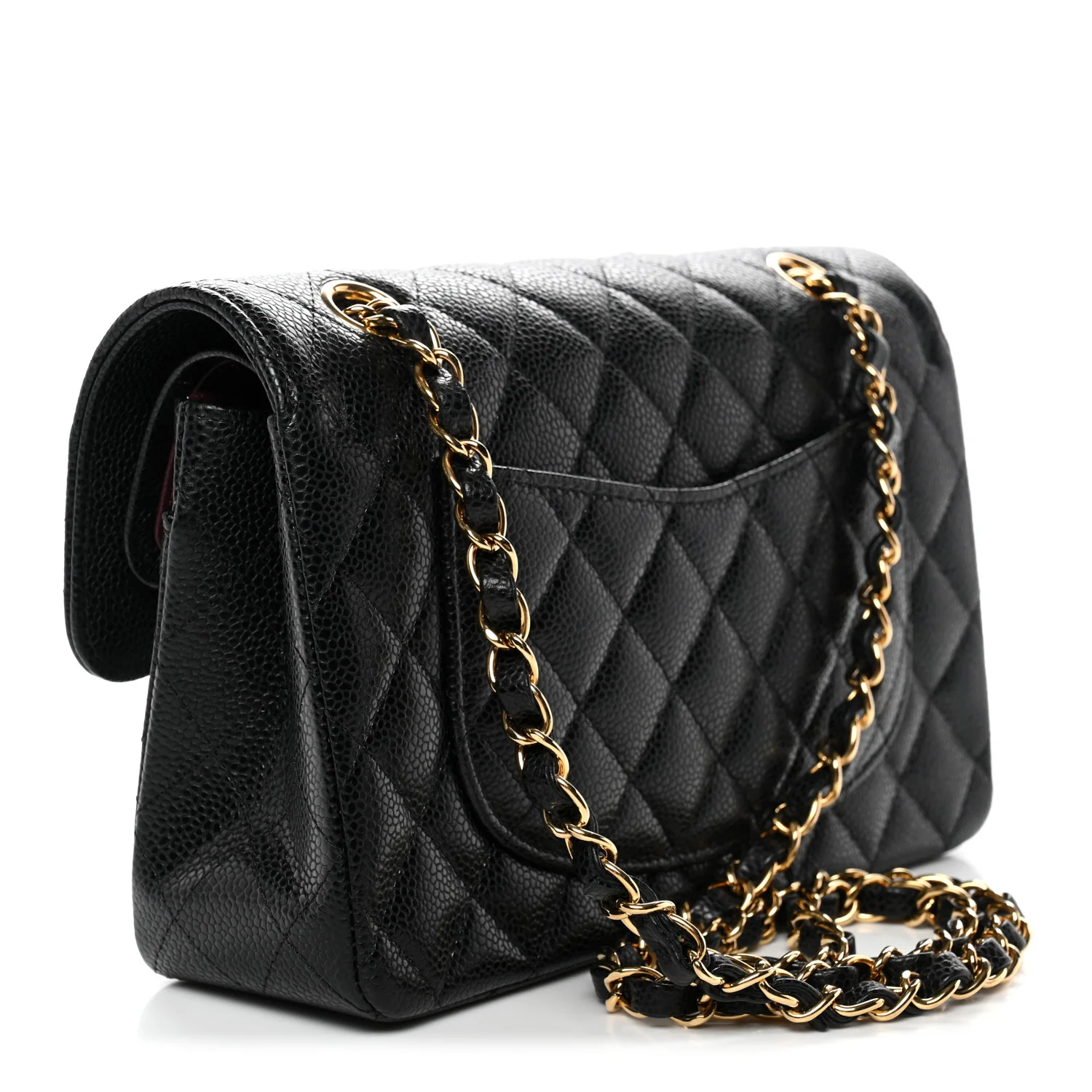 Caviar Quilted Small Double Flap Black - Image 3