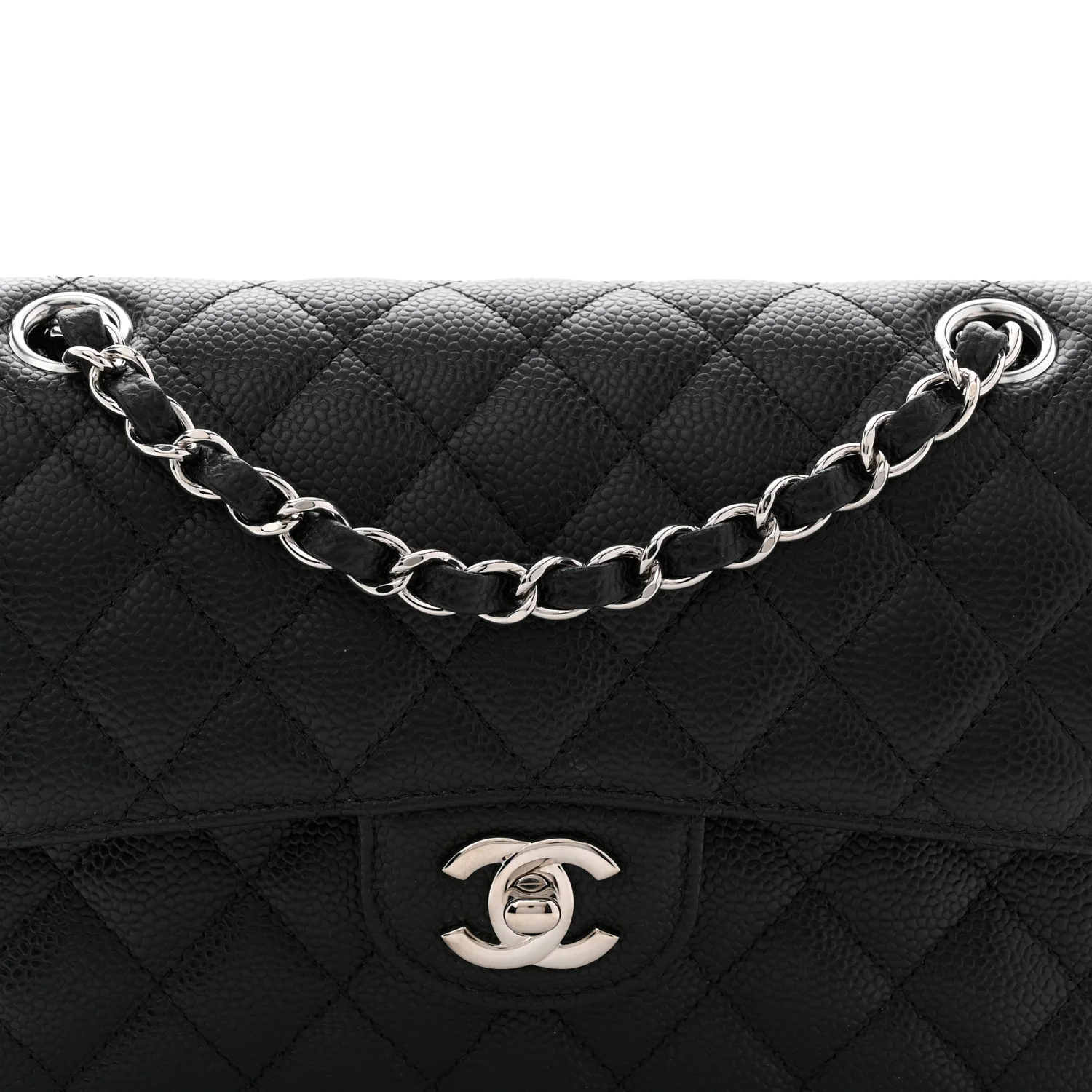 Caviar Quilted Small Double Flap Black - Image 8