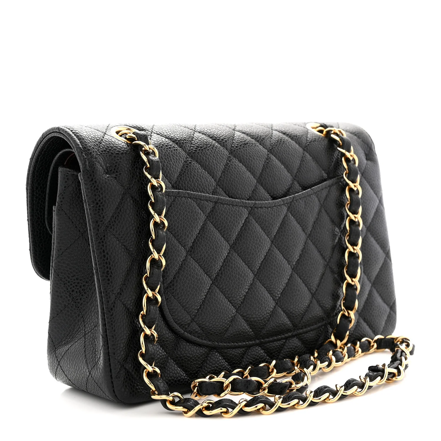 Caviar Quilted Small Double Flap Black - Image 3