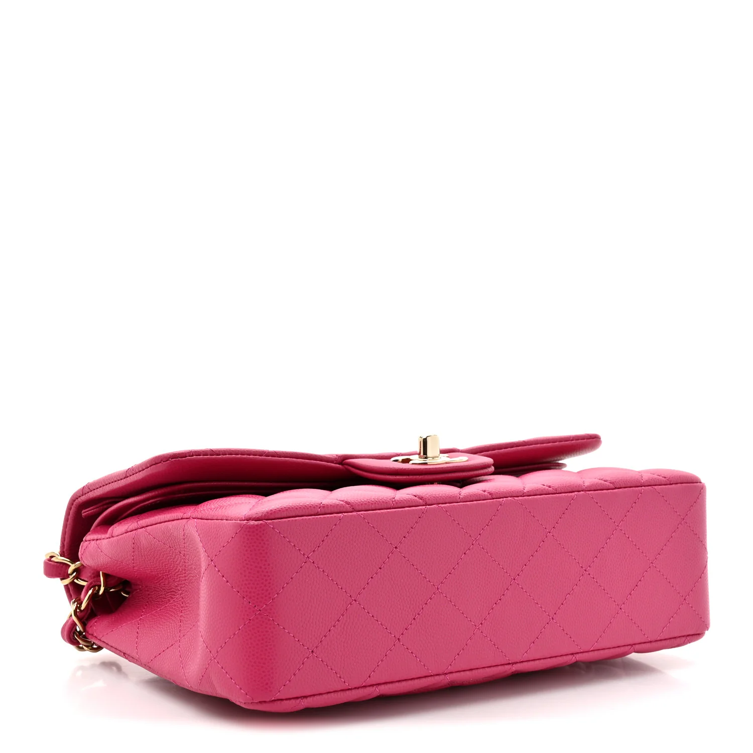 Caviar Quilted Small Double Flap Fuchsia - Image 4