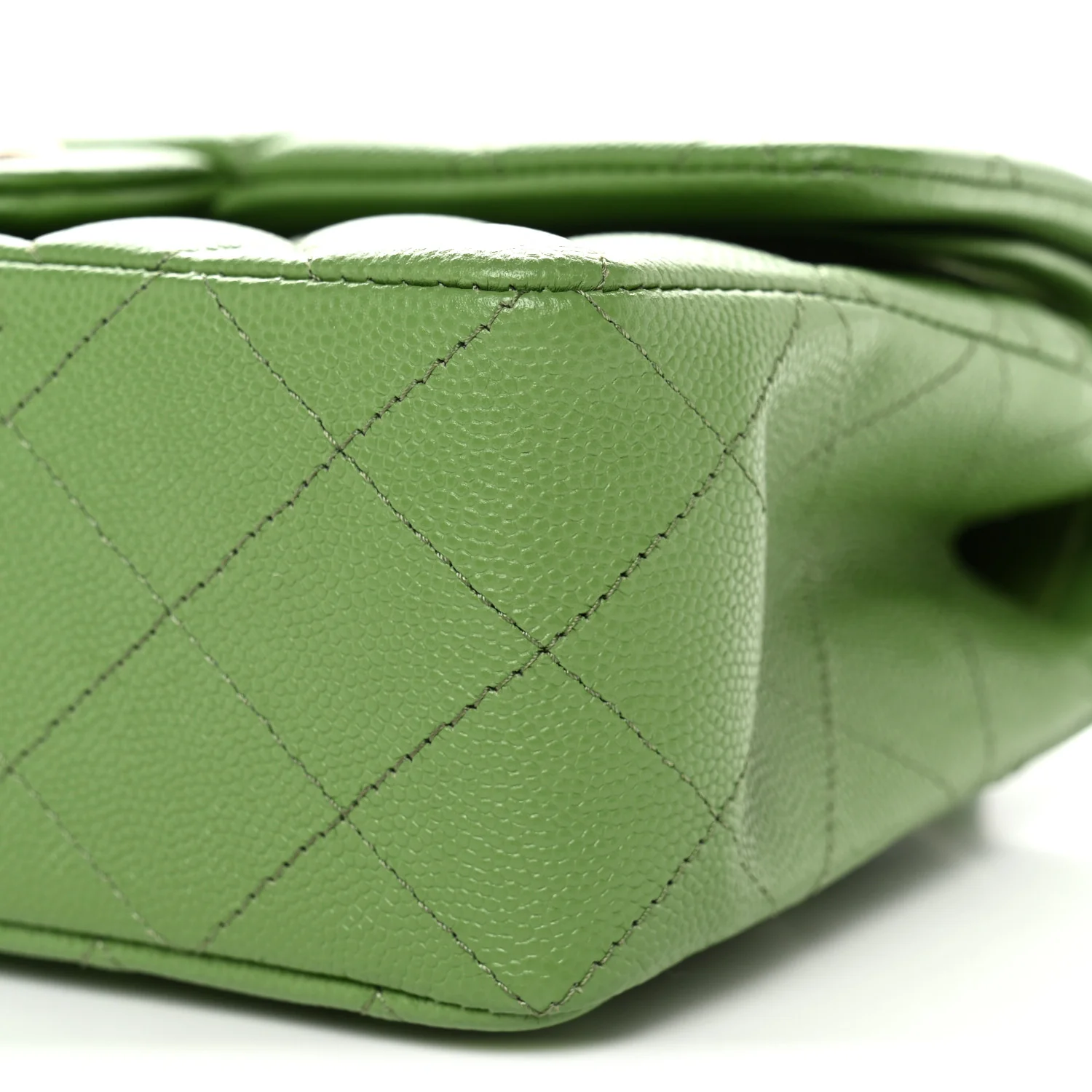 Caviar Quilted Small Double Flap Green - Image 10