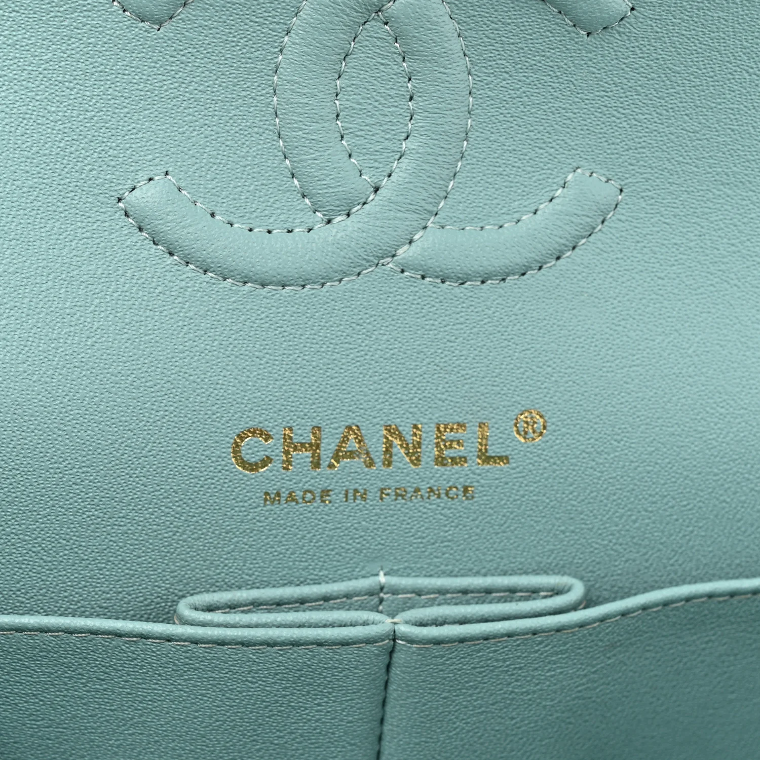 Caviar Quilted Small Double Flap Light Blue - Image 6