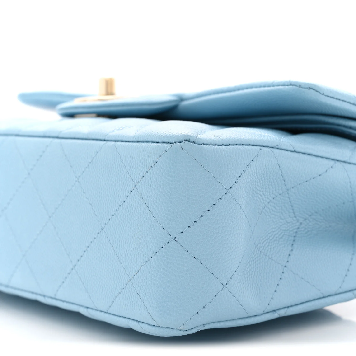 Caviar Quilted Small Double Flap Light Blue - Image 10