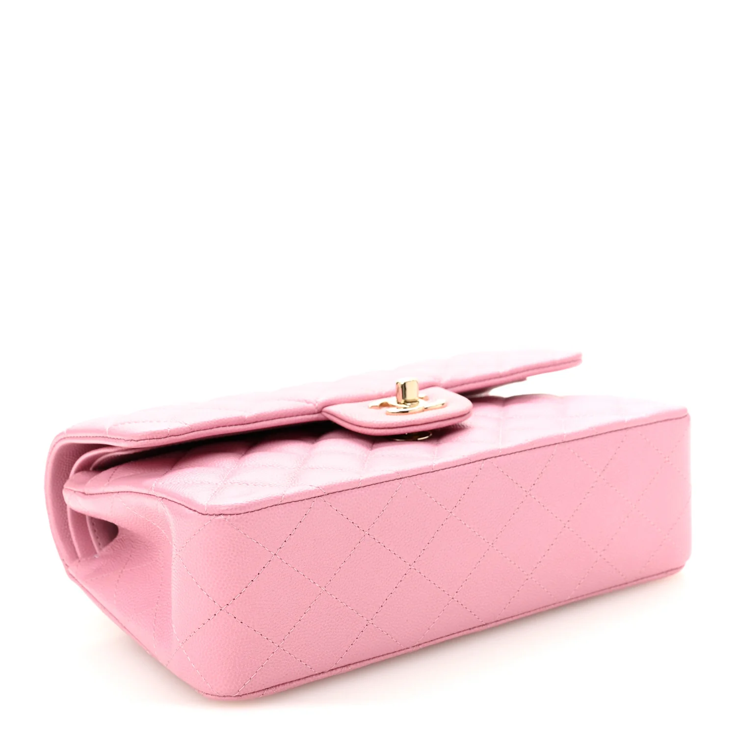 Caviar Quilted Small Double Flap Pink - Image 4