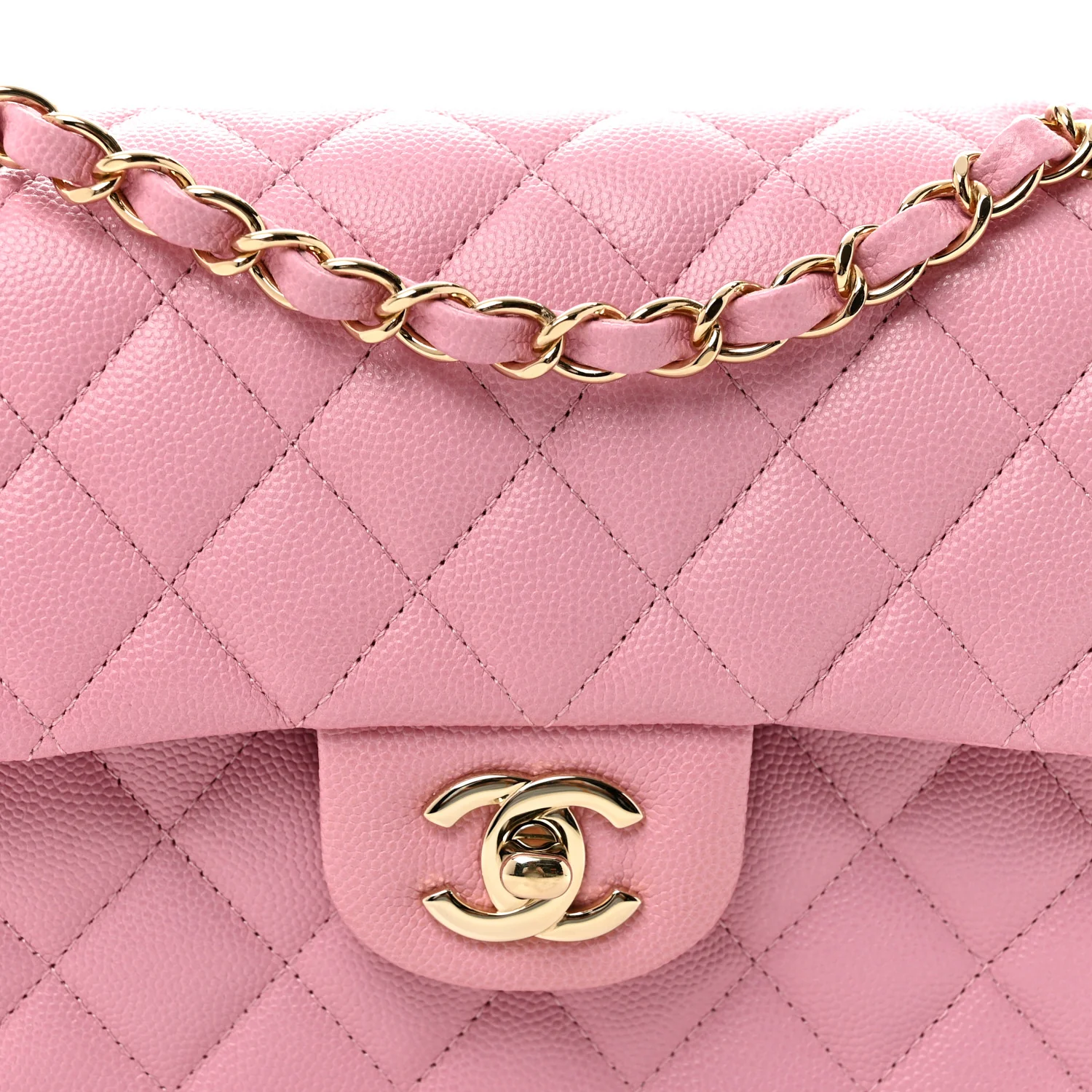 Caviar Quilted Small Double Flap Pink - Image 8