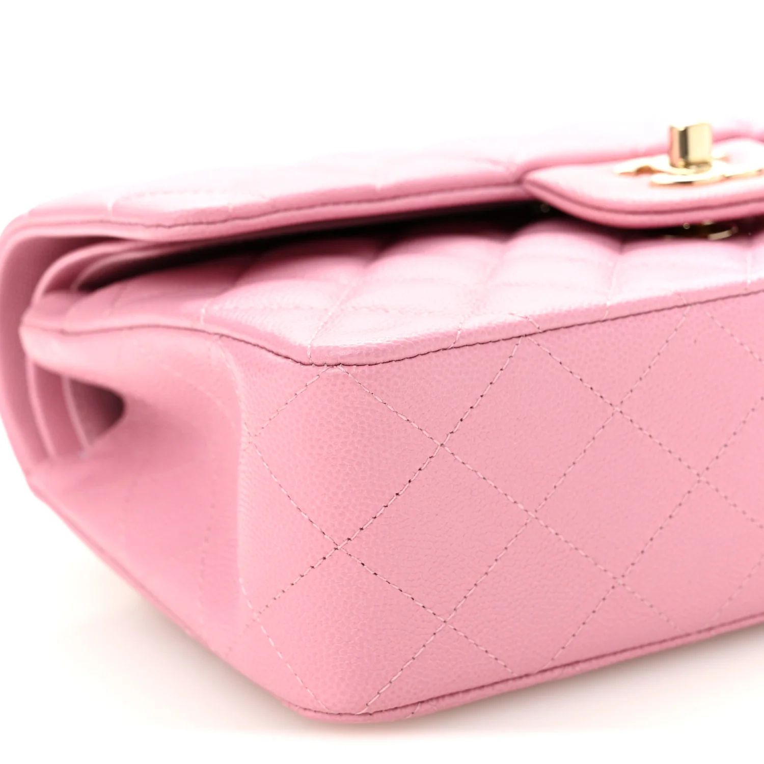 Caviar Quilted Small Double Flap Pink - Image 9