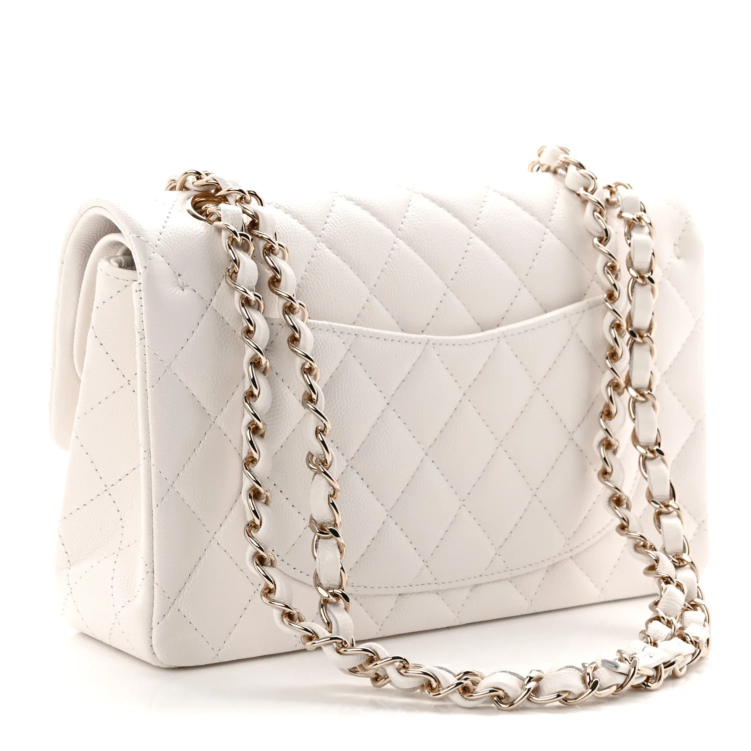 Caviar Quilted Small Double Flap White - Image 3