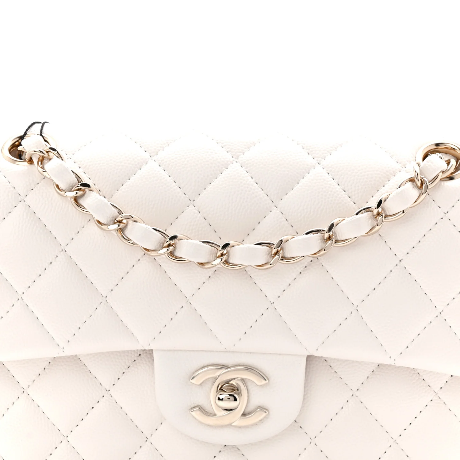 Caviar Quilted Small Double Flap White - Image 8